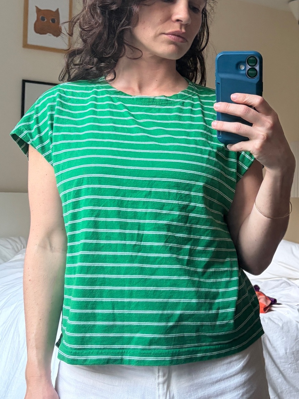 Le Bon Shoppe Cherie Tee Green Striped